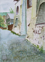 Bad M Eifel, Architektur, Aquarell